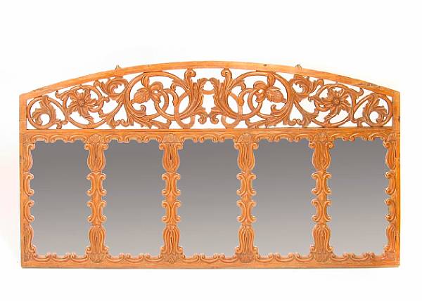 Appraisal: An Anglo Indian carved and pierced mantel mirror height in