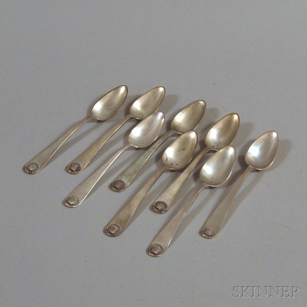 Appraisal: Set of Eight Old Newbury Crafters Shell Teaspoons in Shreve