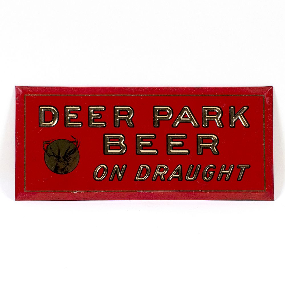 Appraisal: Deer Park Beer On Draught TOC Sign Reference n a