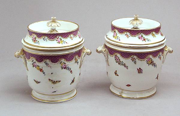 Appraisal: A pair of French porcelain fruit coolers early th century