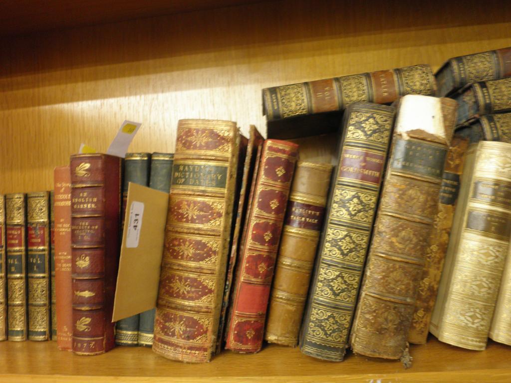 Appraisal: One shelf of mainly leather bound books to include Boswells