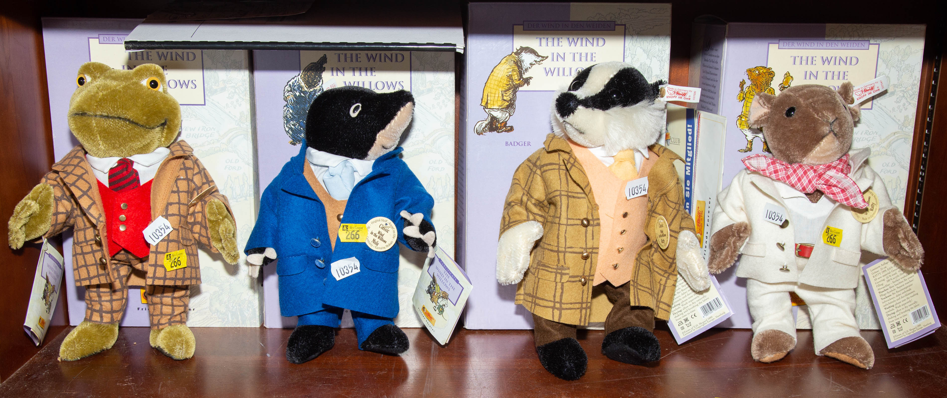 Appraisal: FOUR STEIFF WIND IN THE WILLOWS DOLLS Includes four mohair