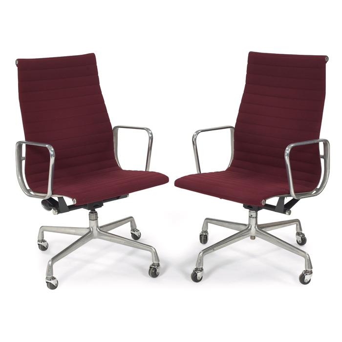 Appraisal: Charles and Ray Eames Aluminum Group high-back chairs pair by