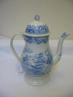 Appraisal: AN ENGLISH SAM'S CHINA COFFEE POT of baluster form the