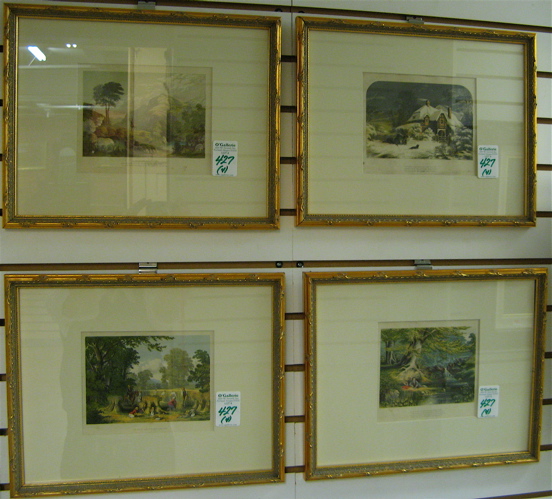 Appraisal: FOUR HAND COLORED LITHOGRAPHS attributed to A F Lydon British