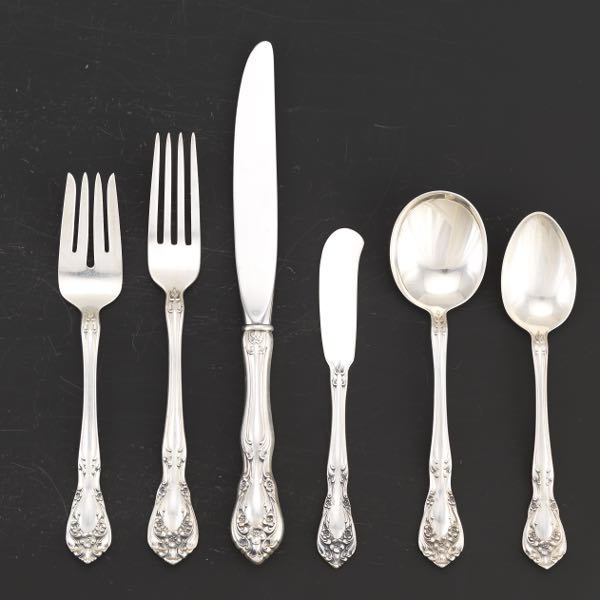 Appraisal: ALVIN STERLING FLATWARE SET CHATEAU ROSE PATTERN Totaling pieces including