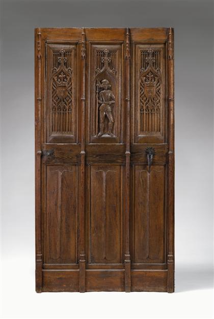 Appraisal: French oak door th th century The paneled door with