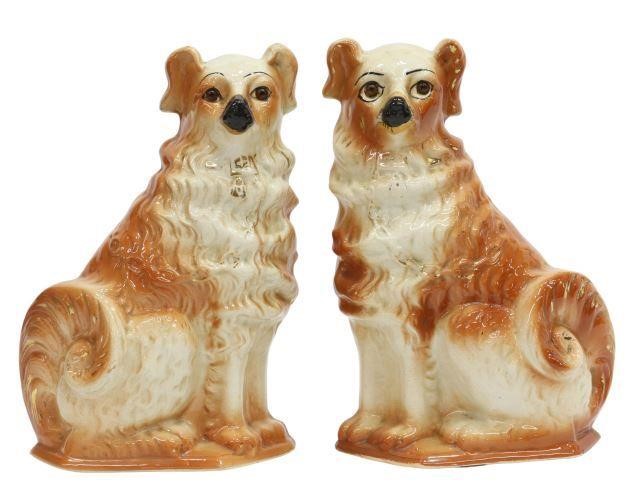 Appraisal: pair English Staffordshire mantel dogs mid to late th c