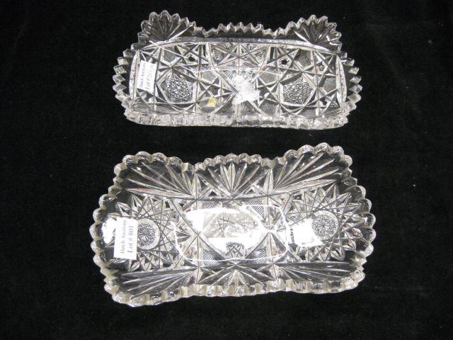 Appraisal: Brilliant Period Cut Glass Relish Dishes boat shape x