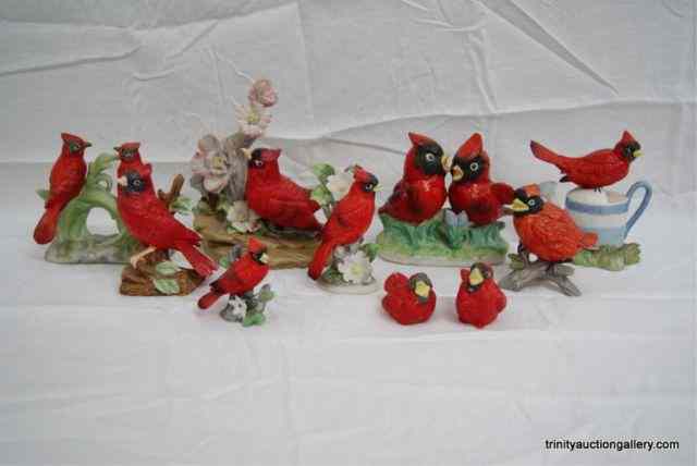 Appraisal: Ardco Ceramic Red Bird FigurinesFrom the estate is a group