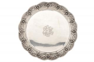 Appraisal: Tiffany Aesthetic Sterling Silver Salver or Tray Tiffany Co American