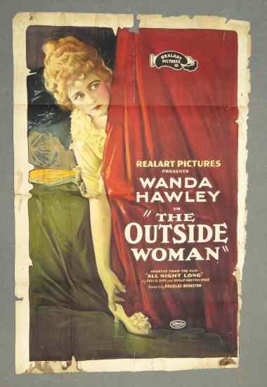 Appraisal: Vintage movie poster ''REALART PICTURES PRESENTS WANDA HAWLEY IN ''THE