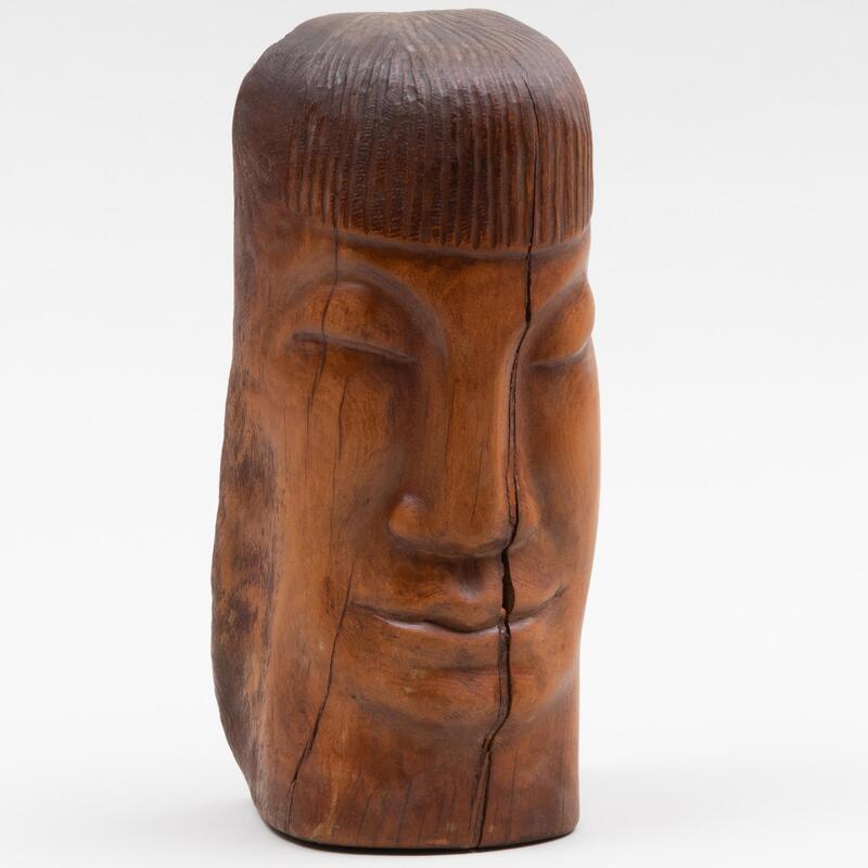 Appraisal: Jo Levy - Totem Face Carved wood unmarked x x