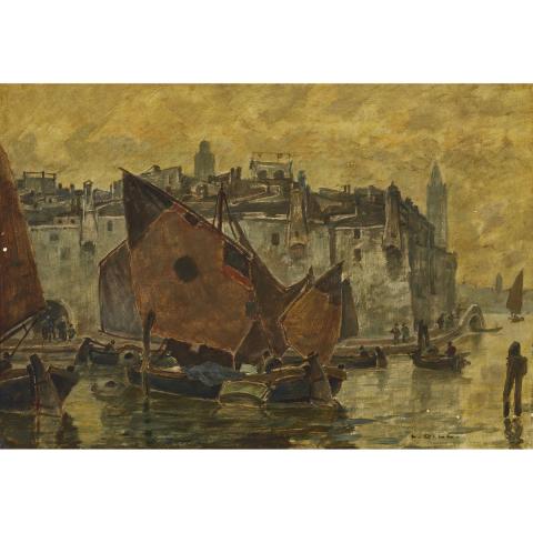 Appraisal: Ludwig Dill - VENEDIG German Oil on board signed lower