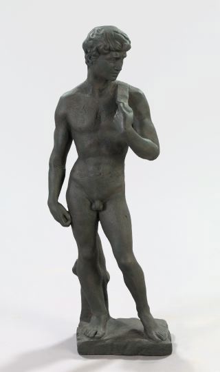 Appraisal: After Michelangelo Buonarotti Italian - Cast-iron conservatory figure of David