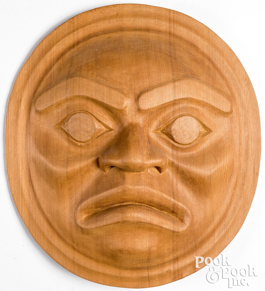 Appraisal: Northwest Coast carved Kwakuital Moon-Face mask Northwest Coast Kwakiutl Indian