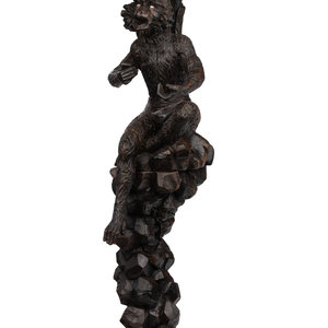 Appraisal: A Venetian Style Carved Walnut Figural Pedestal th Century in