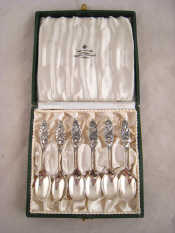 Appraisal: A boxed set of six Swedish silver demi-tasse spoons