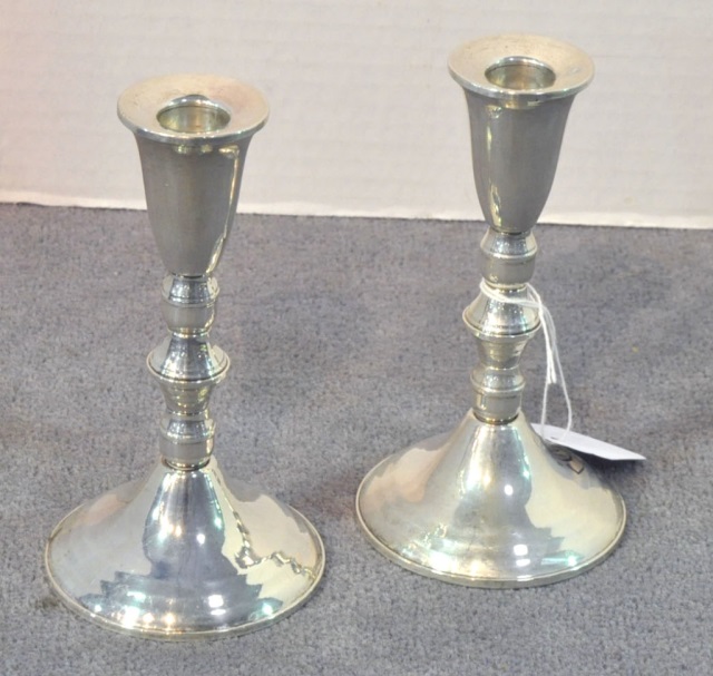 Appraisal: Pair of Weighted Sterling Candlesticks H