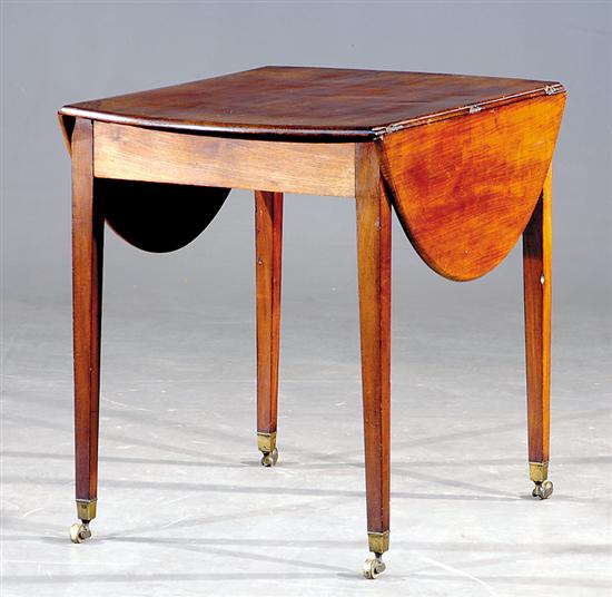 Appraisal: George III style mahogany Pembroke table mid th century oval