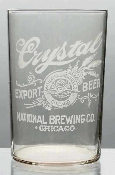 Appraisal: Crystal Export Acid-Etched Beer Glass National Brewing Company Nice imprint