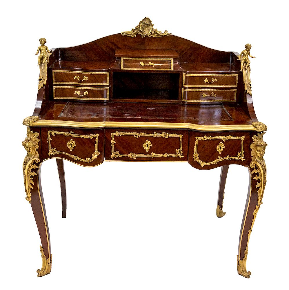 Appraisal: A FRANCOIS LINKE-STYLE BOIS SATINE ORMOLU-MOUNTED WRITING DESK LATE TH