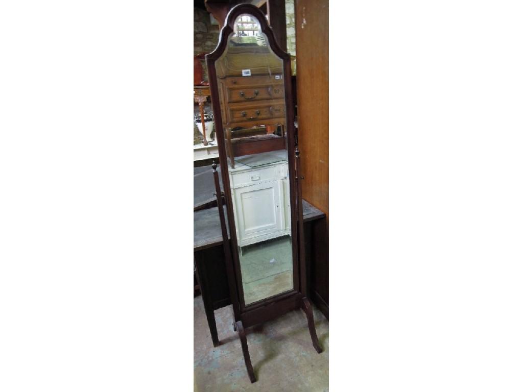 Appraisal: An Edwardian mahogany cheval mirror in the Georgian style with