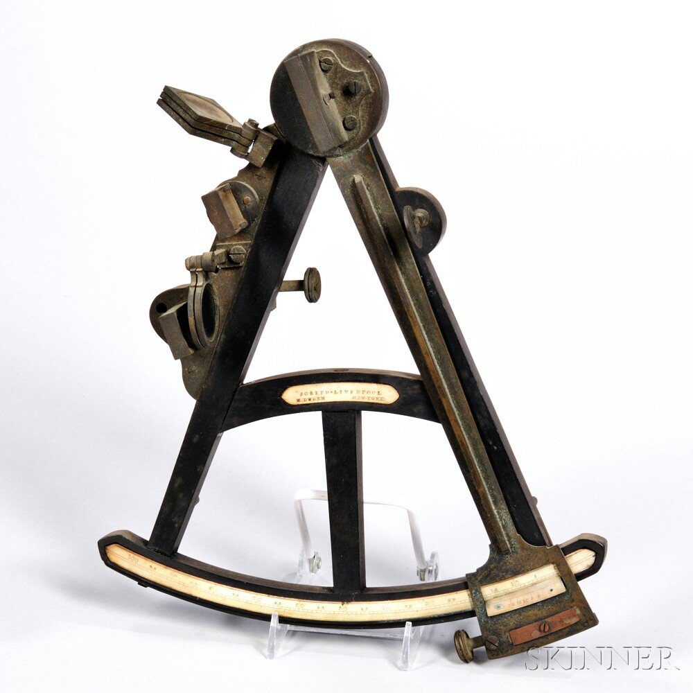 Appraisal: -inch Ebony Octant H Duran New York th century brass