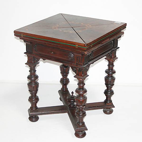 Appraisal: A Renaissance Revival inlaid mahogany games table third quarter th