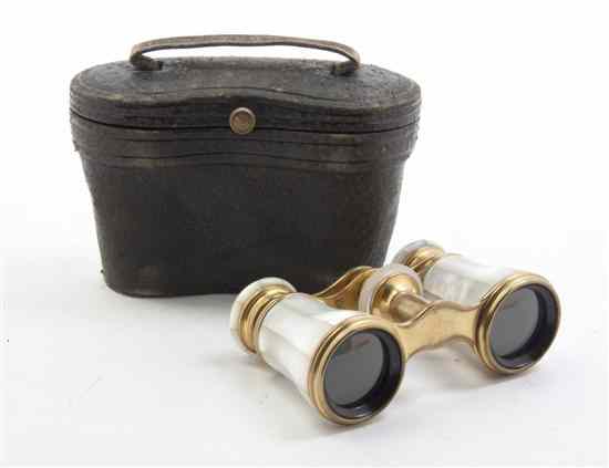 Appraisal: A Pair of French Mother-of-Pearl Opera Glasses Lemaire cased Width