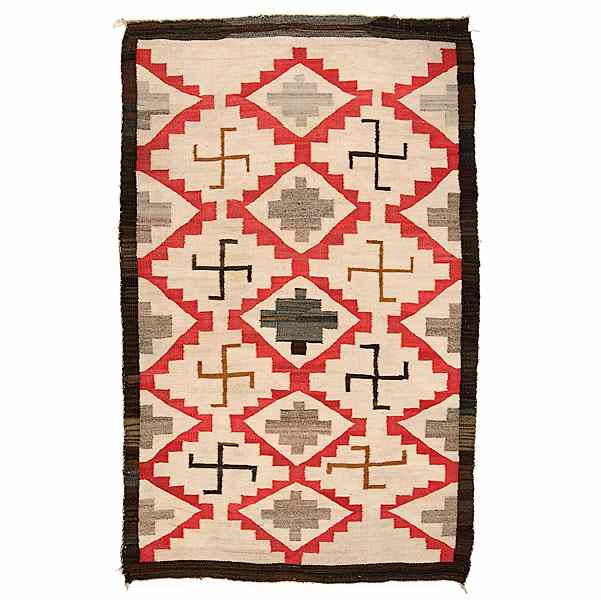 Appraisal: Navajo Western Reservation Weaving woven in red brown black and