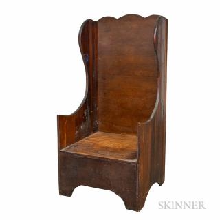 Appraisal: Carved Pine Settle Chair ht in Estimate - made of