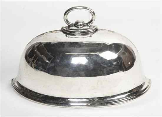 Appraisal: A Silverplate Hanging Planter formerly a cloche with a ring