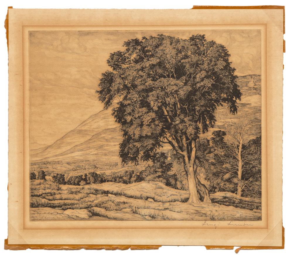 Appraisal: Luigi Lucioni Italian American - Untitled Landscape pencil-signed lower margin