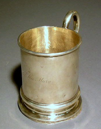 Appraisal: Coin silver mug by C Bard Son inscribed Ella Mary