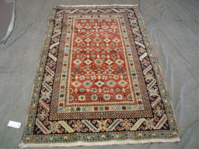 Appraisal: Handmade Persian throw rug From a Bronx NY home Dimensions