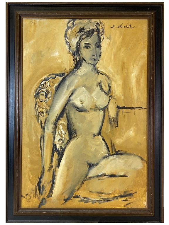 Appraisal: Artist Unknown Nude Women Signed Eddie Artist Unknown Nude Women