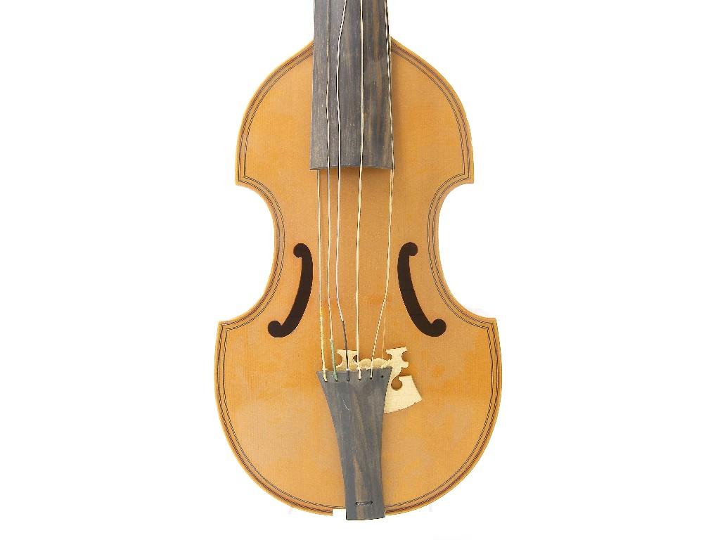 Appraisal: Contemporary double purfled treble viola da gamba unlabelled cm case