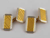 Appraisal: A pair of Art Deco carat gold and platinum cufflinks