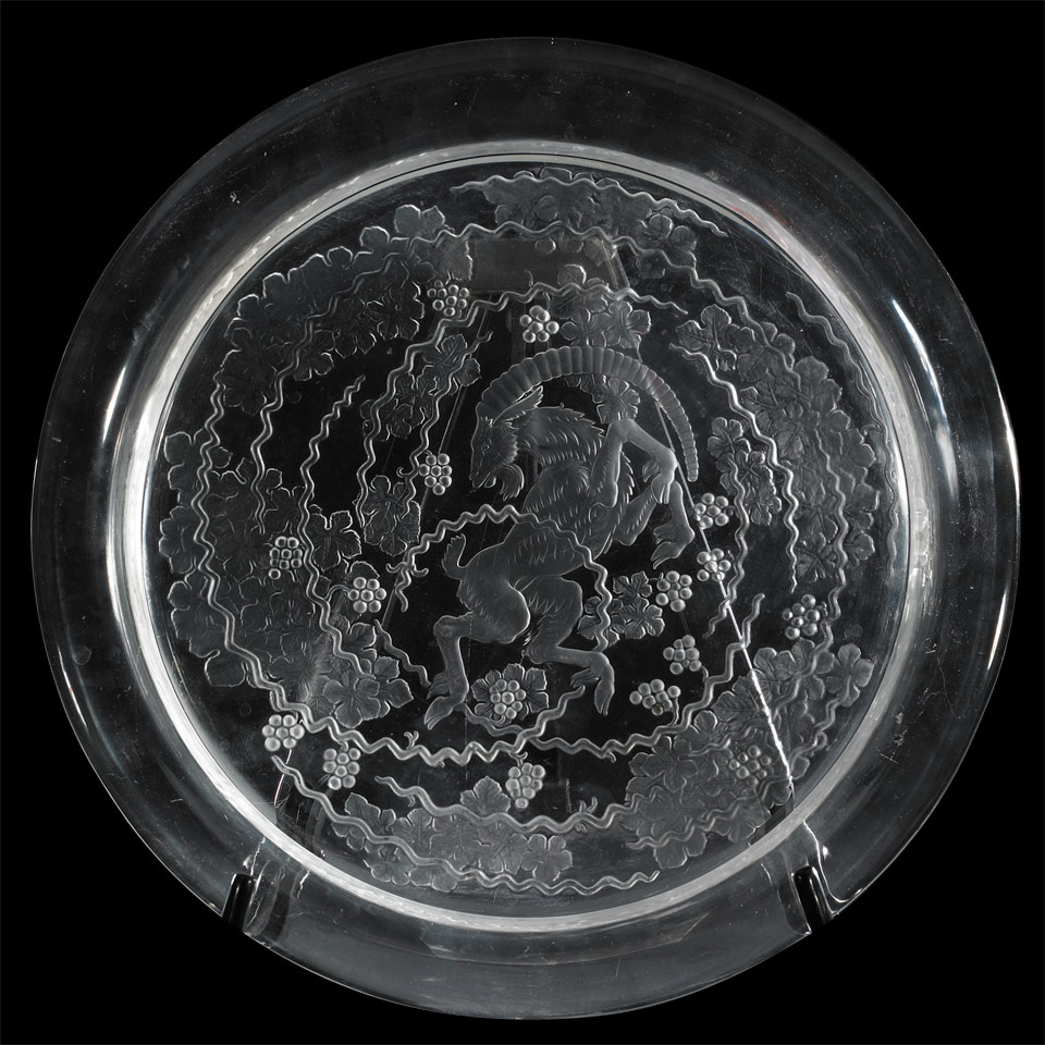 Appraisal: Lalique Glass Plateau post- engraved Lalique France Diameter - cm