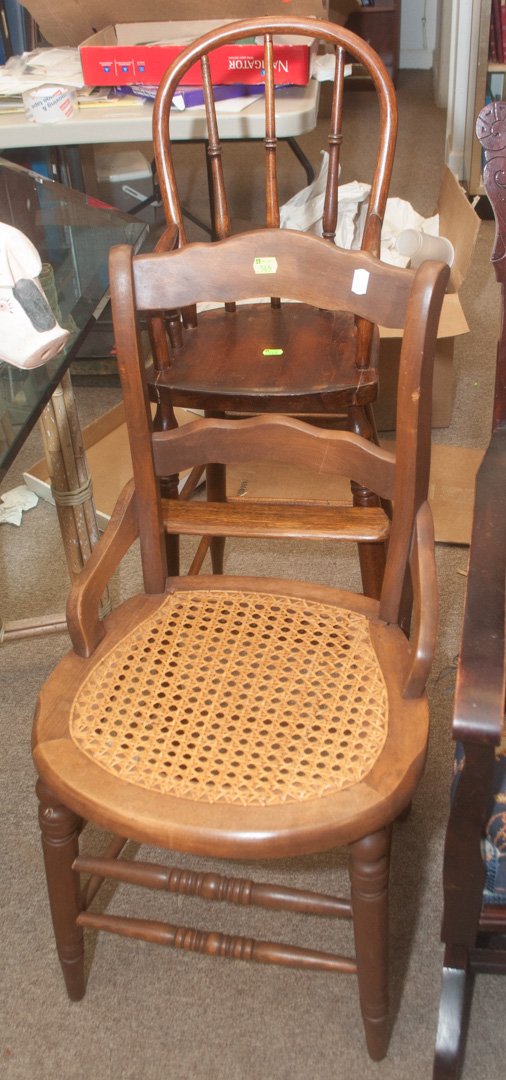 Appraisal: Two pieces of furniture including Victorian caned seat side chair