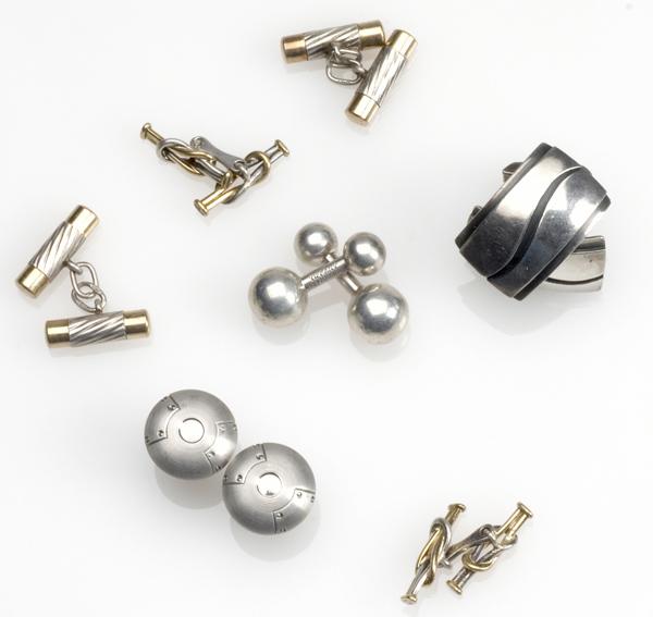 Appraisal: CUFFLINKS BY PAUL LOBEL AND TIFFANY CO Five pairs Paul