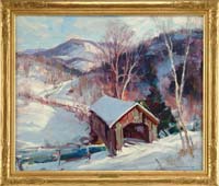 Appraisal: EMILE ALBERT GRUPPE American - VERMONT COVERED BRIDGE Large oil