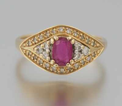 Appraisal: A Ladies' Ruby and Diamond Ring k yellow gold ring