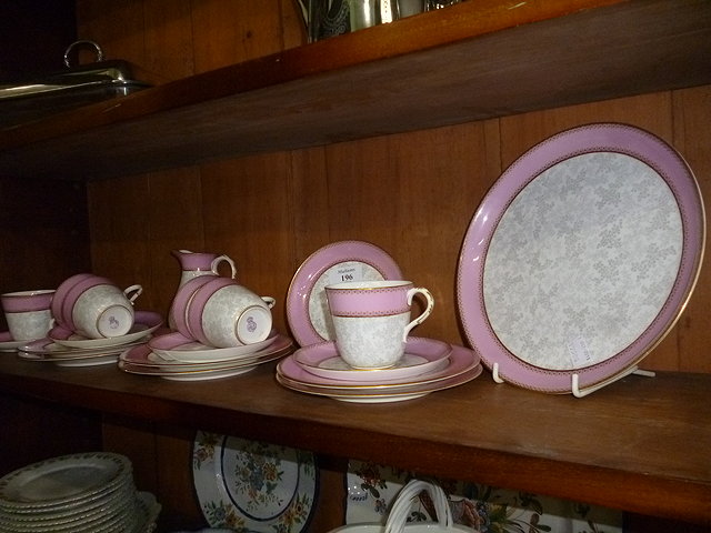 Appraisal: A VICTORIAN ROYAL WORCESTER PART TEA SERVICE with pink edge