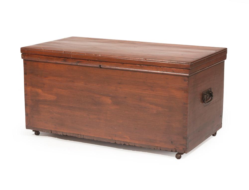 Appraisal: Early American Pine Blanket Chest th c hinged top dove-tailed