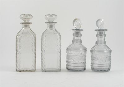 Appraisal: Two pairs of cut glass decanters and stoppers one pair