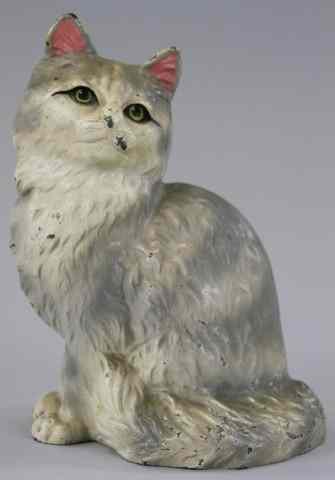 Appraisal: PERSIAN CAT DOORSTOP Hubley cast iron full figured doorstop features