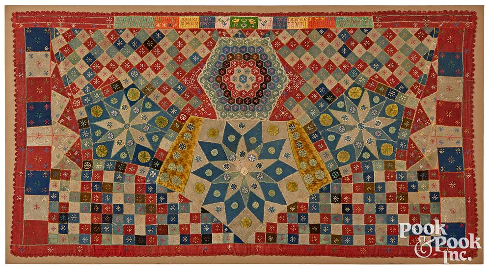 Appraisal: Large French Canadian feltwork panel Large French Canadian feltwork panel