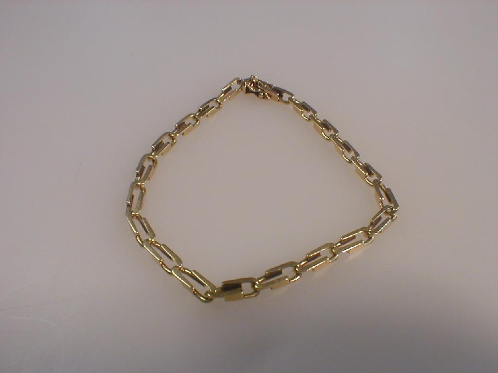 Appraisal: A fancy link bracelet in yellow metal stamped g